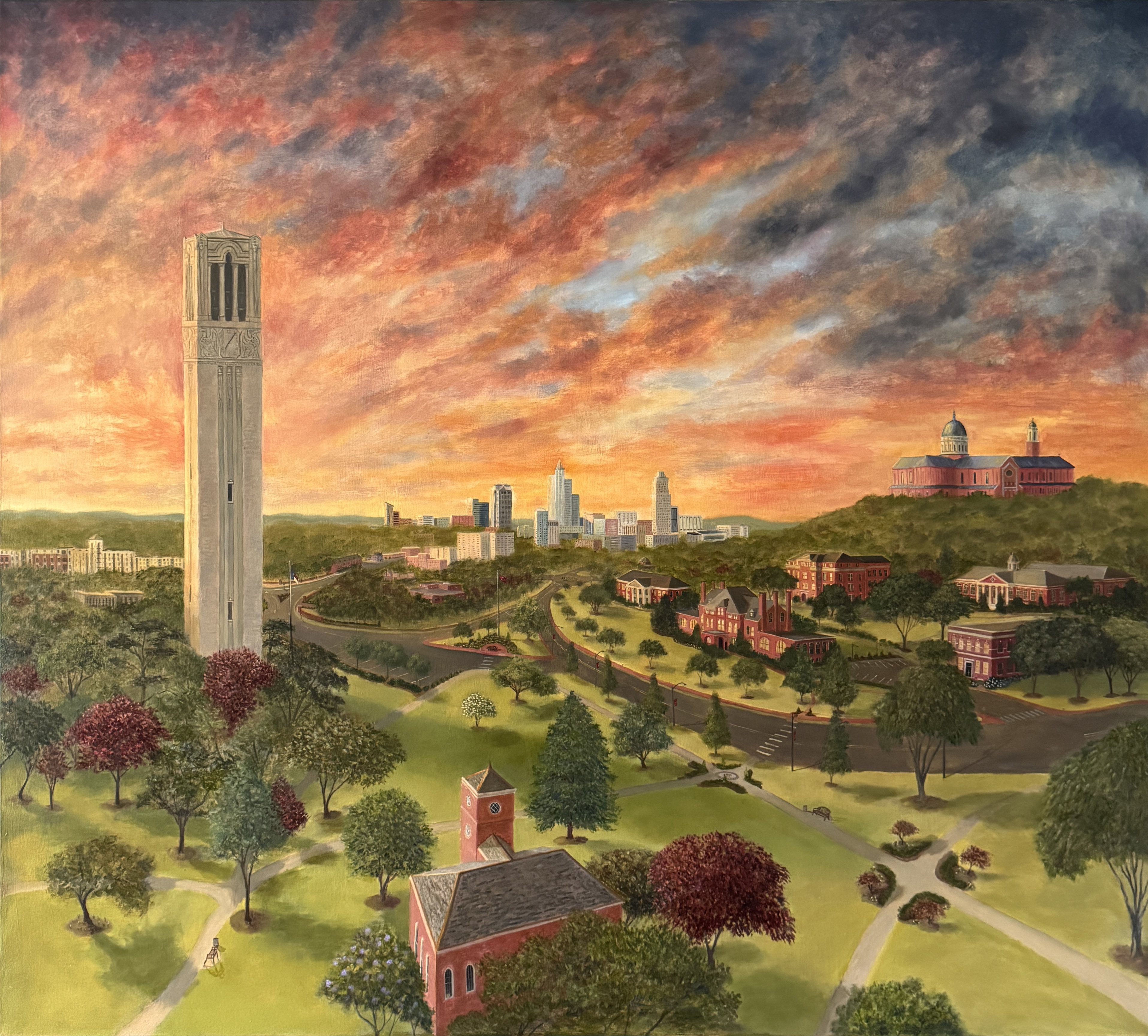 Raleigh From NC State painting
